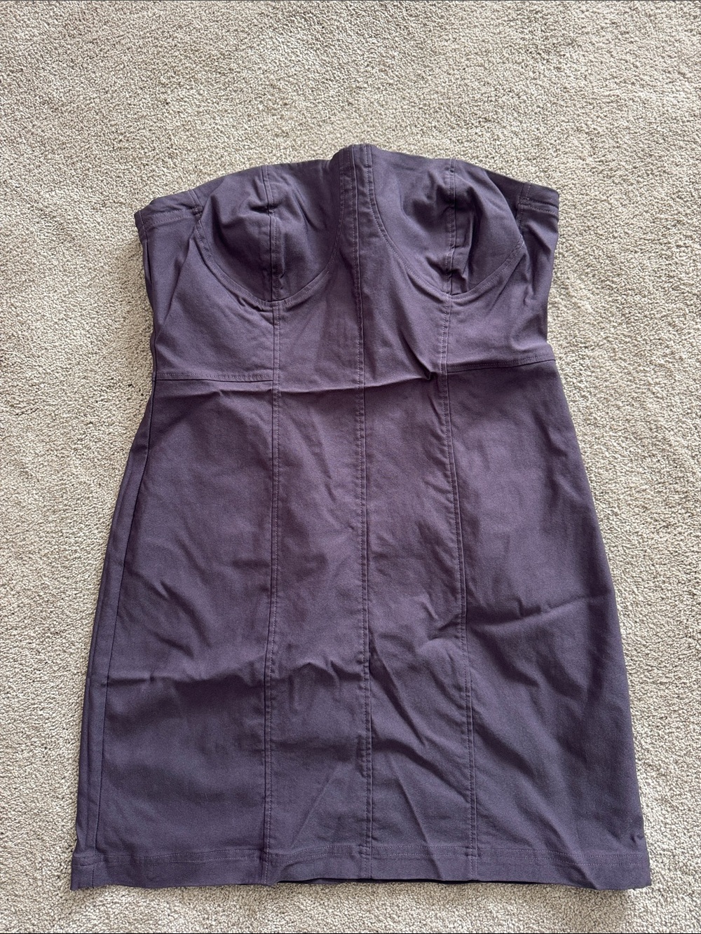 Sleeveless gray corset denim dress